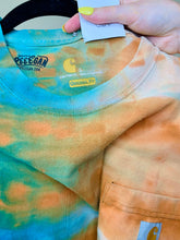 Load image into Gallery viewer, Turquoise and Orange Hand Dyed Carhartt T-shirt
