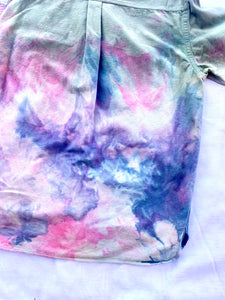 Ice Dyed Green Blue and Pink Flannel