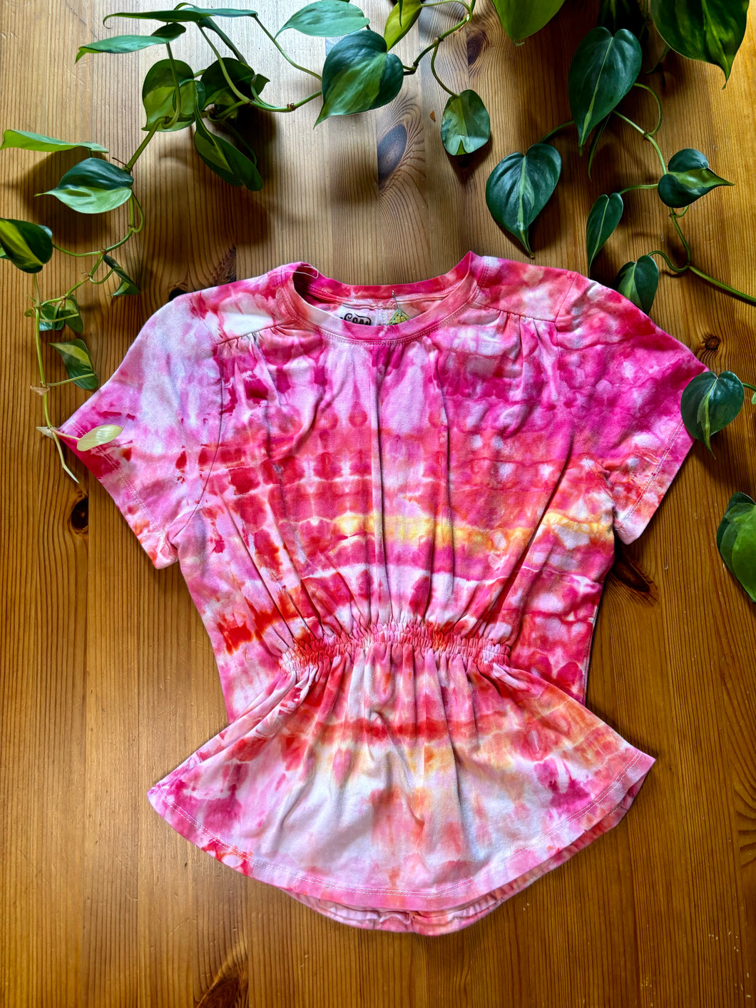 Hand Dyed Pink and Orange T-shirt