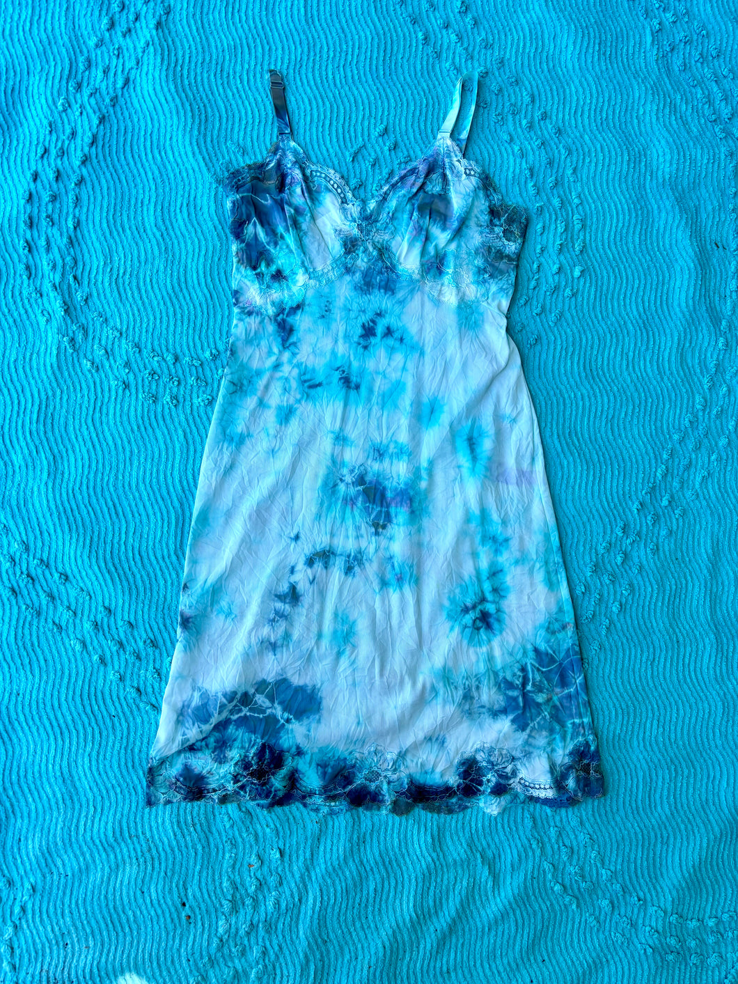 Blue Tie Dye Slip Dress