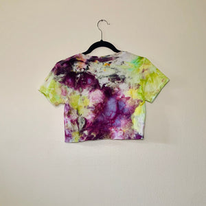 Hand Dyed T-shirt - Purple and Lime