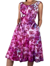 Load image into Gallery viewer, Hand Dyed Vintage 1950s Fit and Flare Cotton Dress
