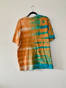 Turquoise and Orange Hand Dyed Carhartt T-shirt