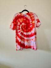 Load image into Gallery viewer, Hand Dyed T-shirt - Red and Orange Spiral
