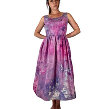 Load image into Gallery viewer, Hand Dyed Pink &amp; Purple Vintage 1950s Silk Dress
