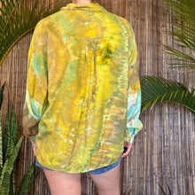 Load image into Gallery viewer, Hand Ice Dyed Silk Blouse Yellow Green
