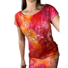 Load image into Gallery viewer, Vintage 1950s Hand Dyed Cotton Floral Lace Dress
