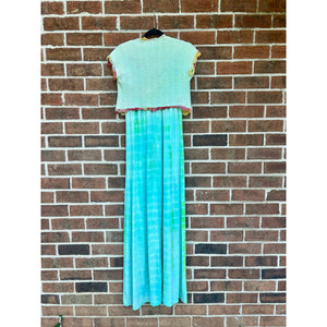 Vintage 1970s Ombré Dyed Maxi Dress & Jacket