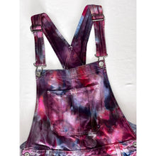 Load image into Gallery viewer, Ice Dyed Vintage Overall Shorts Pink Blue Purple
