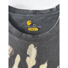 Load image into Gallery viewer, Black &amp; Pale Green Spiral Reverse Dyed Carhartt T-Shirt Short Sleeve Cropped Size 2XL
