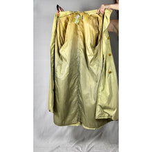 Load image into Gallery viewer, Vintage 80s Hand Dyed Ombre Dip Dye Trench Coat Yellow Green Double Breasted
