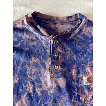 Load image into Gallery viewer, Blue &amp; Purple Bleach Dyed Carhartt T-Shirt Long Sleeve
