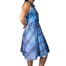 Load image into Gallery viewer, Vintage 1950s Hand Dyed Blue Ice Dye Fit &amp; Flare Cotton Dress
