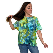 Load image into Gallery viewer, Hand Dyed Vintage T-Shirt - Blue &amp; Green
