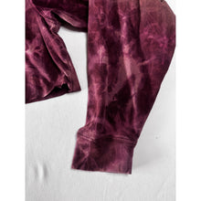 Load image into Gallery viewer, Maroon &amp; Pink Bleach Dyed Carhartt T-Shirt Long Sleeve Cropped Size Large
