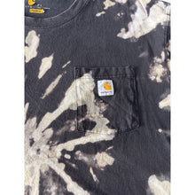 Load image into Gallery viewer, Black &amp; Pale Green Spiral Reverse Dyed Carhartt T-Shirt Short Sleeve Cropped Size 2XL
