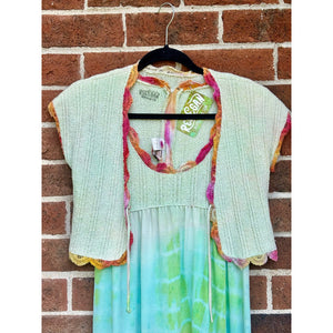 Vintage 1970s Ombré Dyed Maxi Dress & Jacket