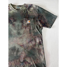 Load image into Gallery viewer, Gray &amp; Purple Ice Dyed Carhartt T-Shirt Short Sleeve Size Small
