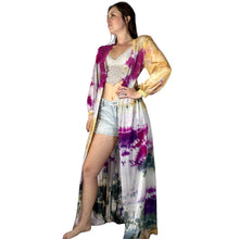 Load image into Gallery viewer, Vintage 1960s Hand Dyed Pink Orange Blue Duster
