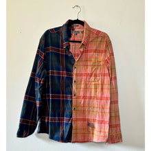 Load image into Gallery viewer, Split Bleach Dyed Vintage Flannel
