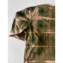 Load image into Gallery viewer, Green &amp; Tan Shibori Bleach Dyed Carhartt T-Shirt Long Sleeve Size Large
