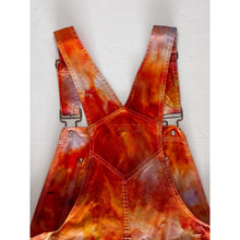 Load image into Gallery viewer, Ice Dyed Vintage Overall Shorts Pink and Orange
