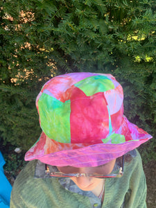Wild Watermelon - Lime Lining - Patchwork Bucket Hat