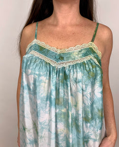 Hand Dyed Blue and Green Vintage Lounge Dress