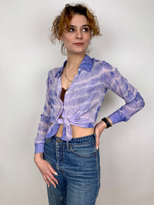 Hand Dyed Vintage Silk Button Up Blouse