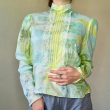 Load image into Gallery viewer, Hand Dyed 1980s Does Edwardian Cotton Blouse
