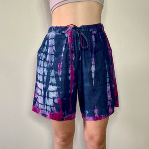 Tie Dye Cotton Drawstring Shorts