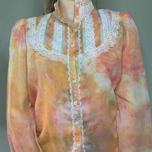 Load image into Gallery viewer, Hand Dyed 1980s does Edwardian Blouse

