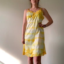 Load image into Gallery viewer, Hand Dyed Lemon Lime Vintage Slip Dress
