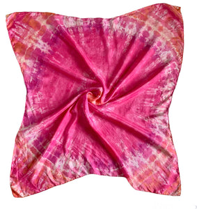 Tie Dye Pink Silk Scarf