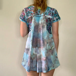 Hand Dyed Embroidered Cotton Blouse