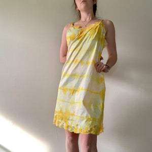 Hand Dyed Lemon Lime Vintage Slip Dress