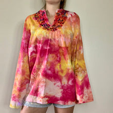 Load image into Gallery viewer, Hand Dyed Embroidered Boho Blouse
