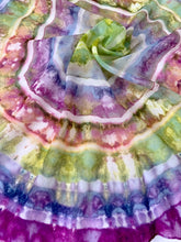 Load image into Gallery viewer, Green Blue and Purple Shibori Tie Dye Vintage Scarf
