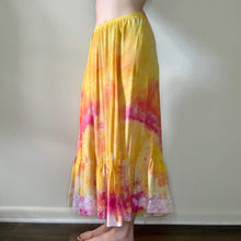 Load image into Gallery viewer, Yellow and Pink Ice Dyed Silk Skirt
