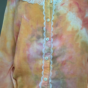 Hand Dyed 1980s does Edwardian Blouse