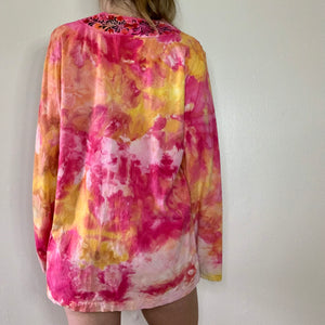 Hand Dyed Embroidered Boho Blouse