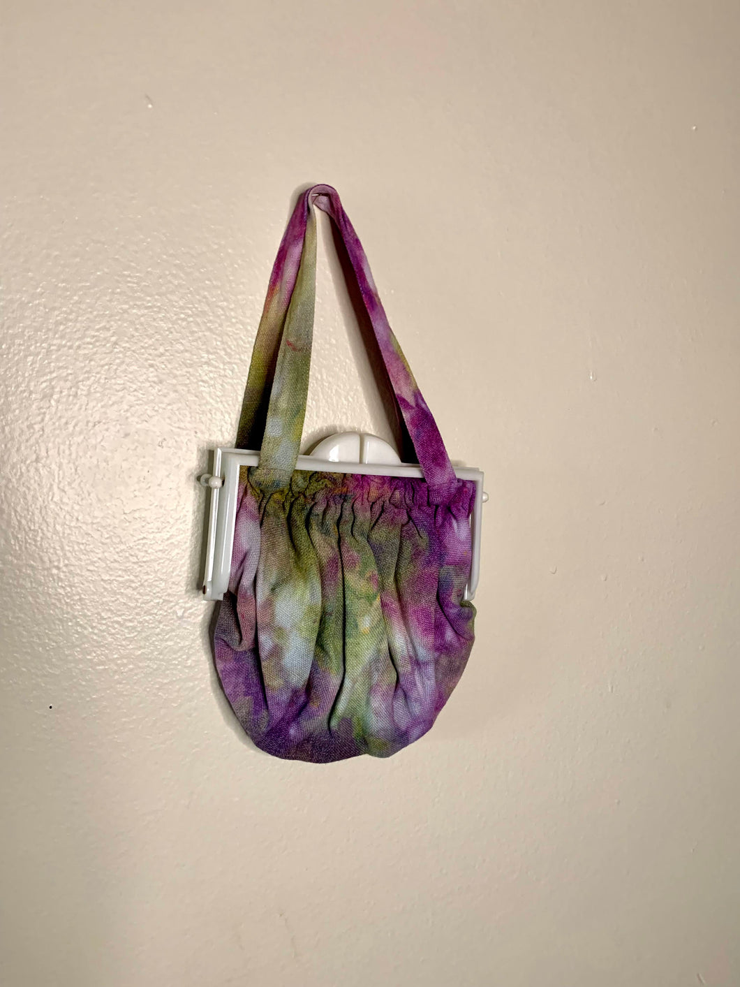 Green and Purple Ice Dyed 1960s Purse