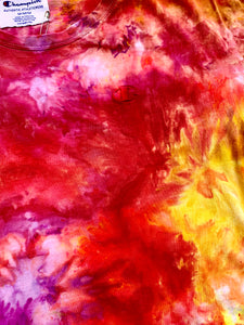 Pink Orange and Yellow Ice Dyed T-Shirt