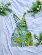 Load image into Gallery viewer, Green ice Dyed Overall Denim Shorts
