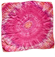 Load image into Gallery viewer, Tie Dye Pink Silk Scarf
