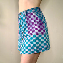 Load image into Gallery viewer, Hand Painted Checker Print Vintage Skirt
