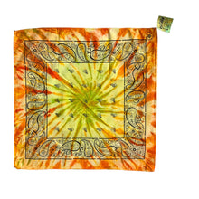 Load image into Gallery viewer, Orange and Yellow Tie Dye Cotton Bandana
