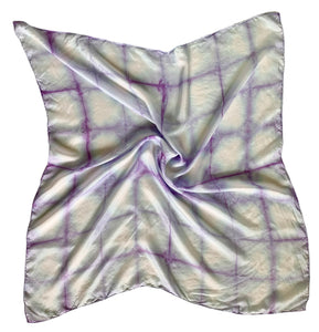Tie Dye Purple and Blue Silk Scarf