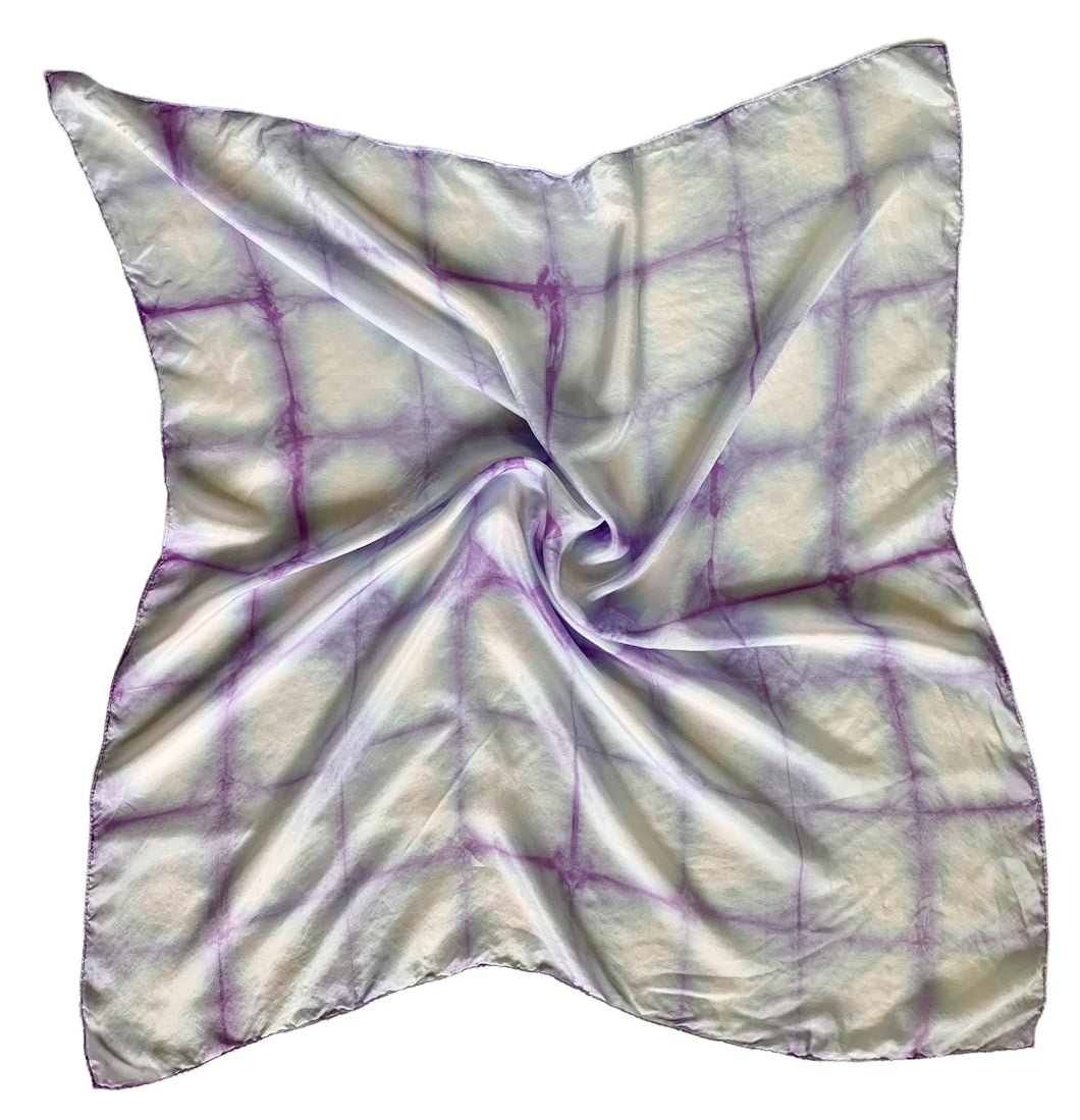 Tie Dye Purple and Blue Silk Scarf