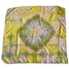 Load image into Gallery viewer, Tie Dye Yellow and Green Silk Scarf
